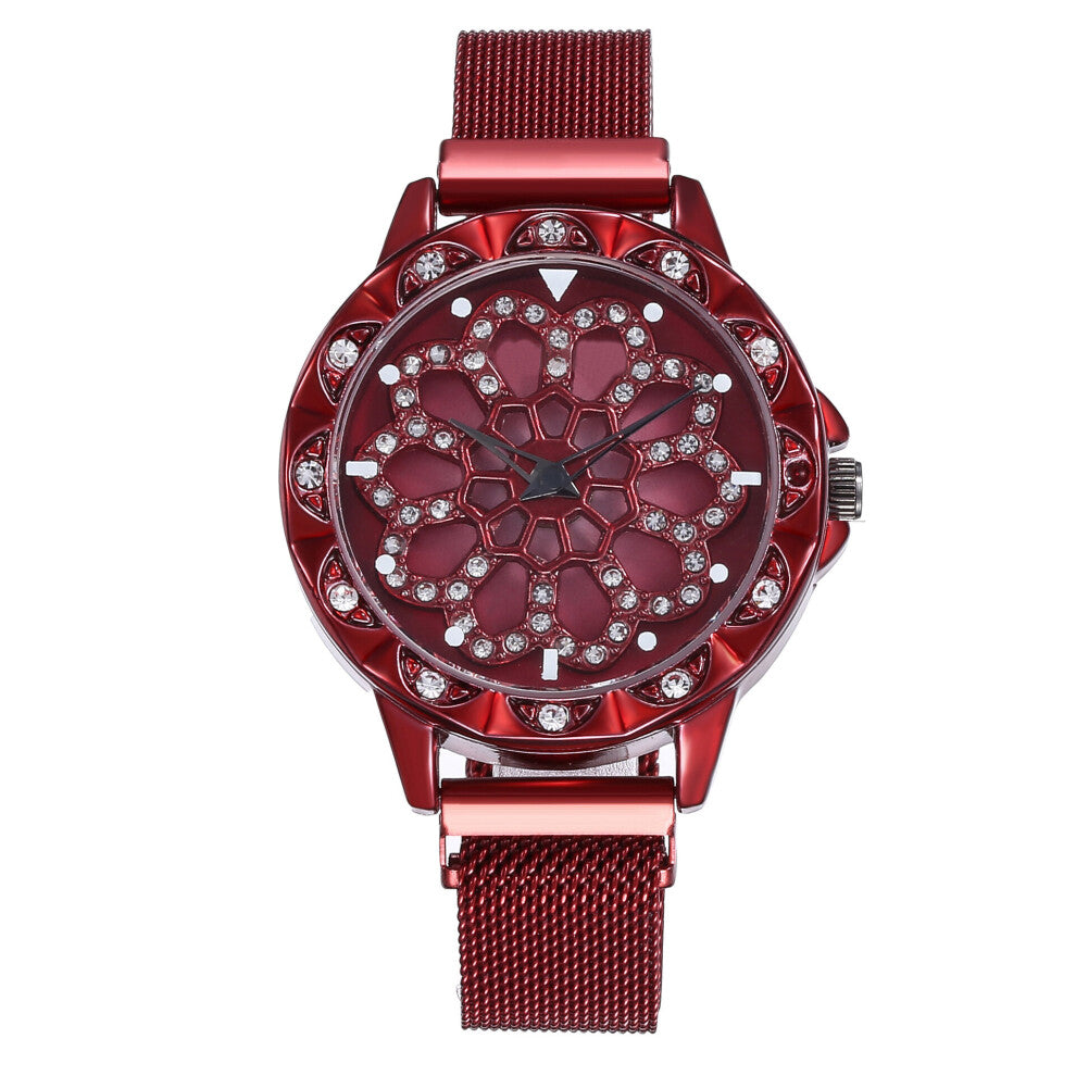 Women's Rhinestone For Watch Magnet Buckle Strap Large Dial Bracelet Wristwatches Clocks Crystal Ladies Watches Relogio Feminino