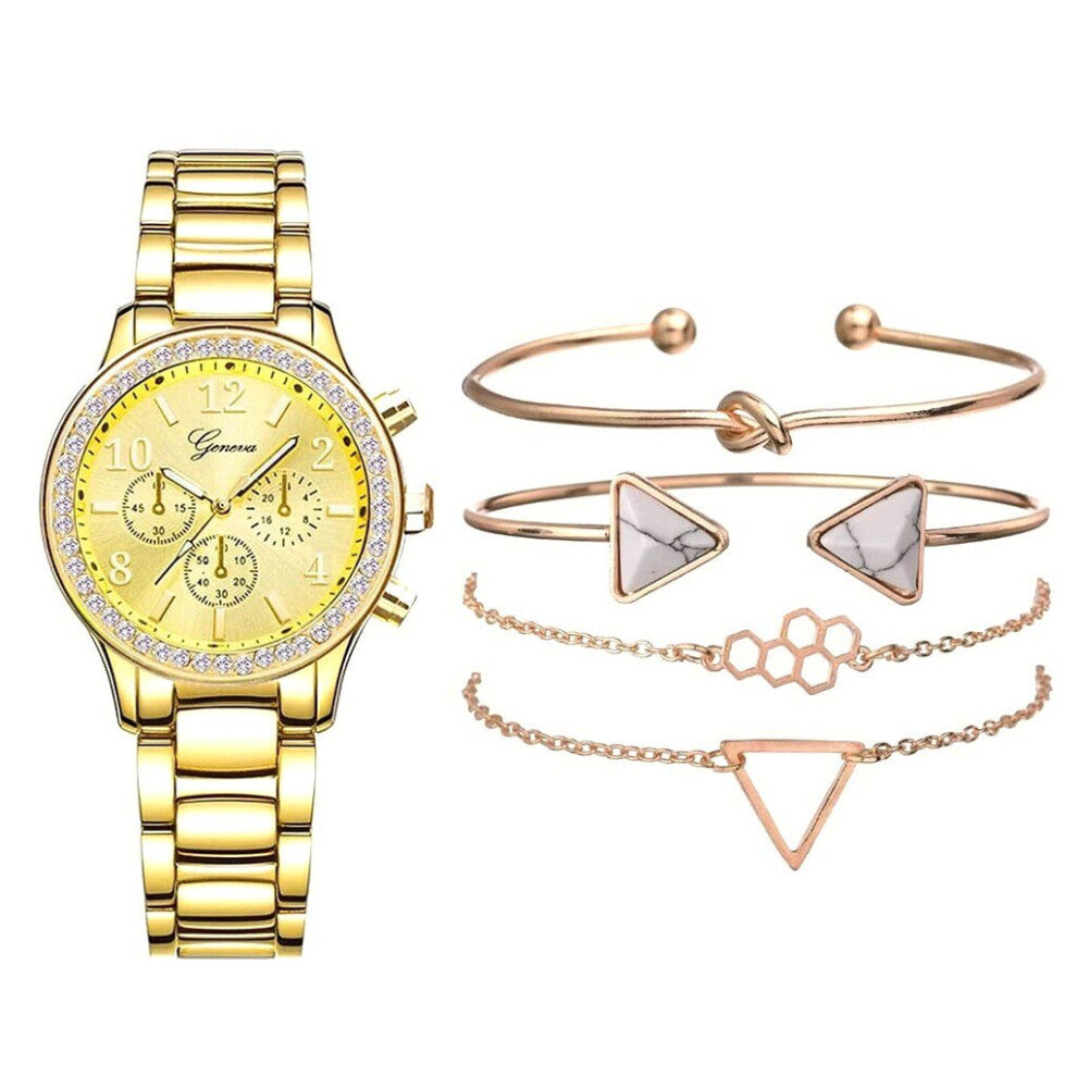 5 pcs Watches Set Diamond Rhinestone Quartz Watch Women Wristwatches Ladies For Girl Clock relogio feminino