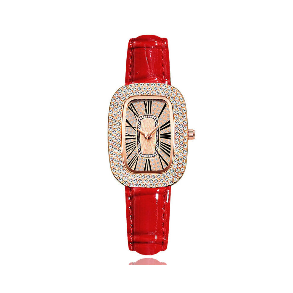 Casual Watch Rhinestone Women Watches Quartz Watch Pigeon Egg Leather Small Green Watch Student Relogio Feminino Hot