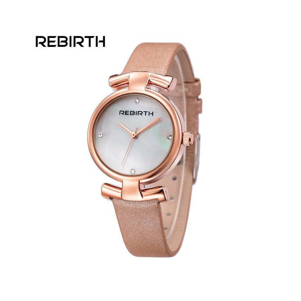 REBIRTH Relogios Femininos Woman Watch Casual Ladies Watches Bracelet Quartz Clock Female Leather Strap watch