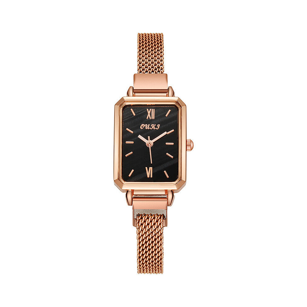 Women Rectangular Dial Watch Stainless Steel Strap Wrist Watches