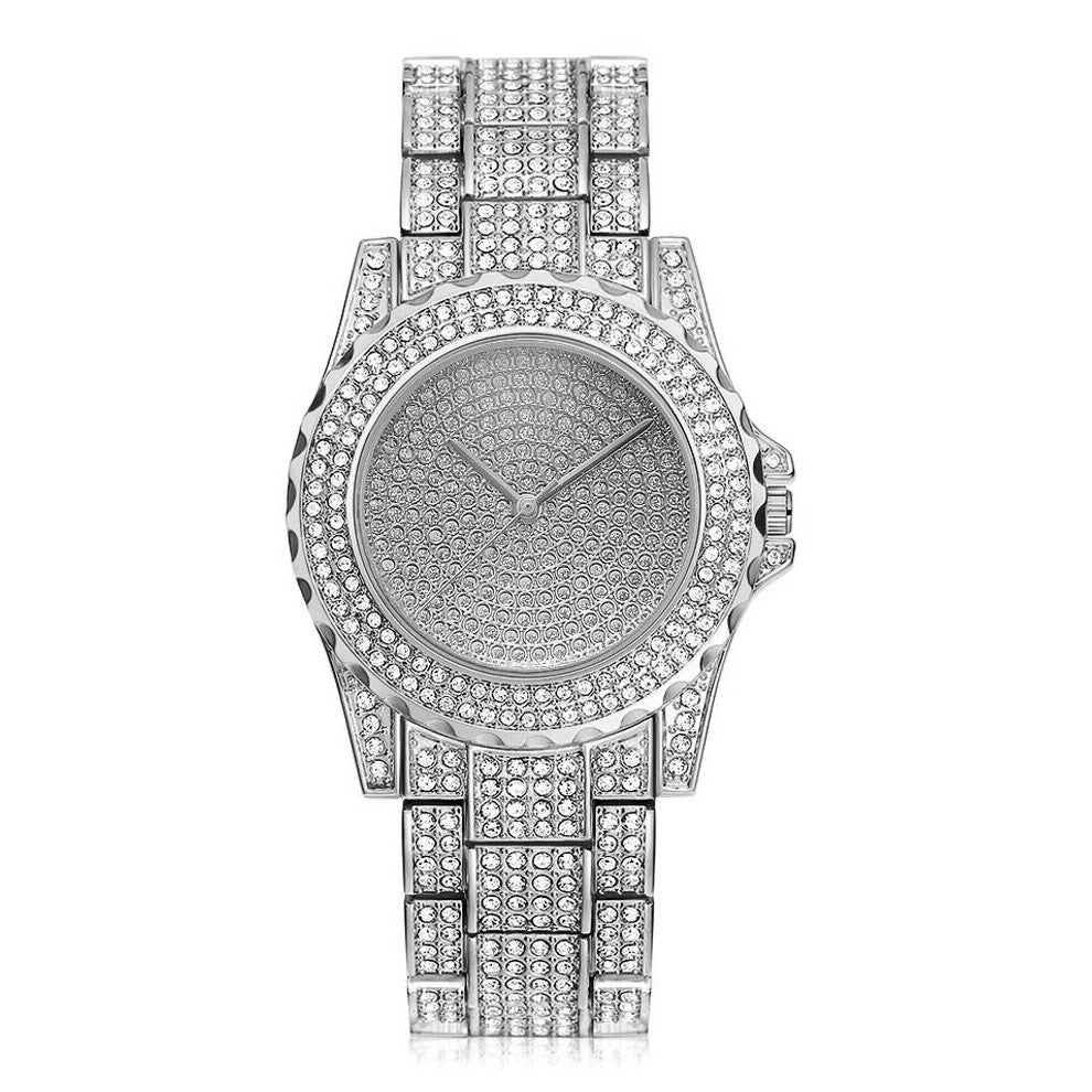 Ladies Watches Full Diamond Watches Women Rose Quartz Wristwatch Women Dress Watches