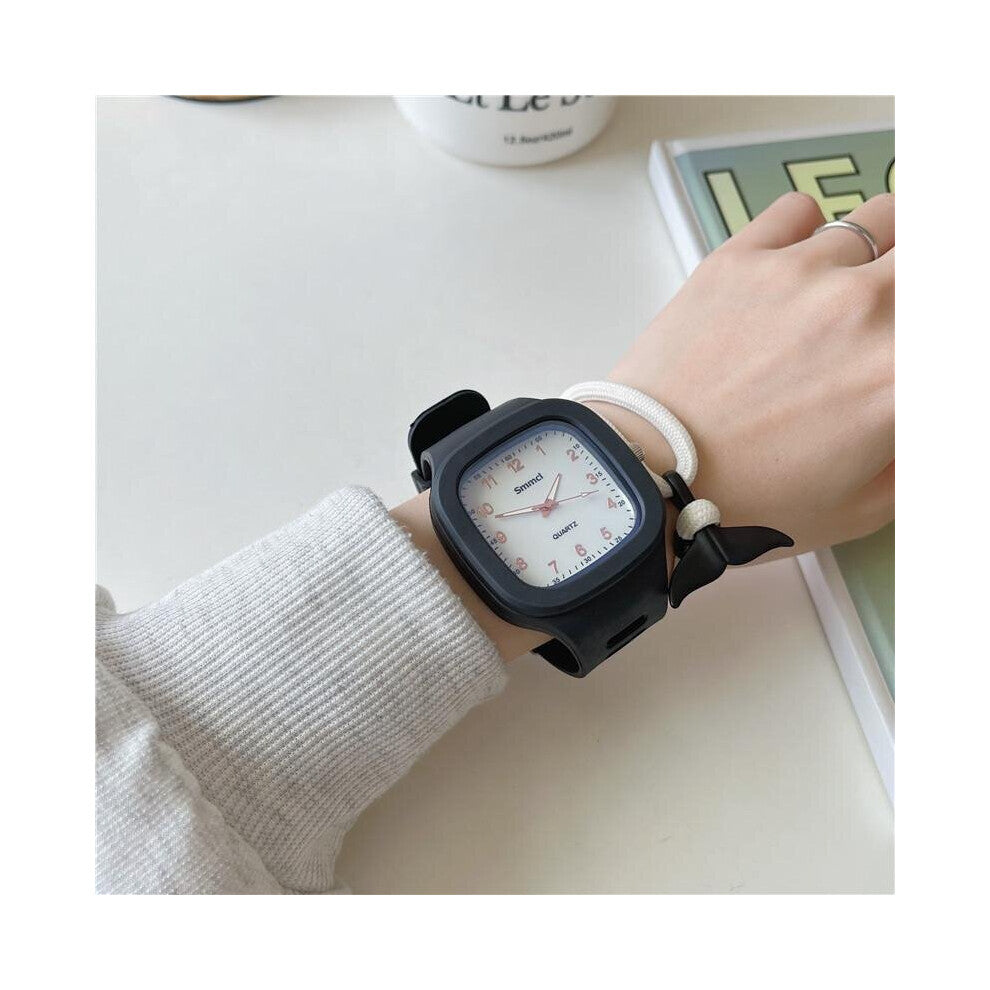 Children Square Quartz Digital Dial Watch Casual Wrist Watch Rubber Strap Fashionable Clock Watches for Students Reloj