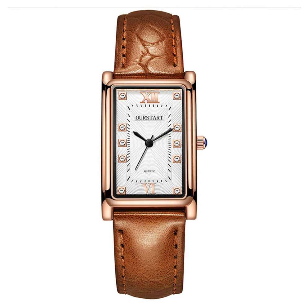 Couple Watches Women Men Wristwatches Leather Strap Quartz Clock Temperament Square Dial Women Watch Zegarek Damski