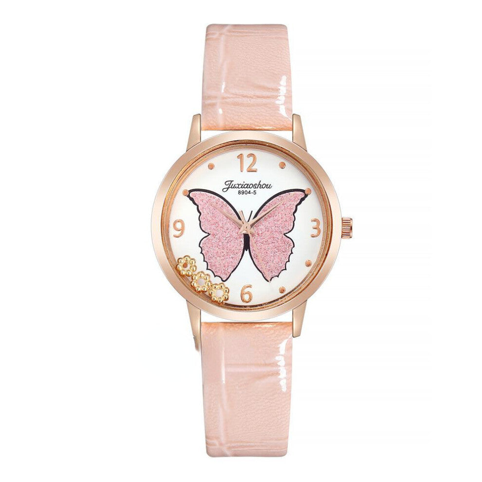 Rhinestone Butterfly Women Watch Dial Leather Band Ladies Dress Watches Wristwatches Rel?gio Feminino