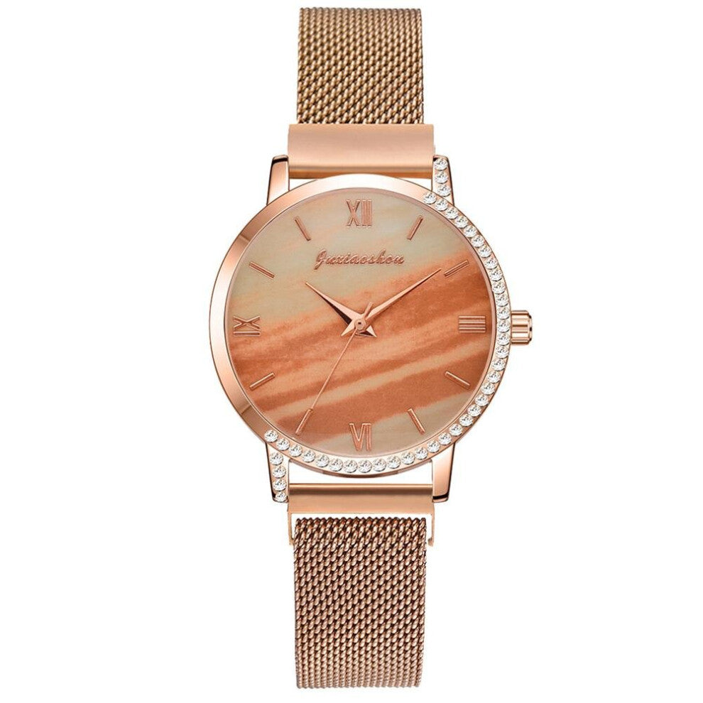 Ladies Quartz Wristwatches Minimalist Magnetic Women Watches Mesh Strap Rose Stainless Steel Female Clock