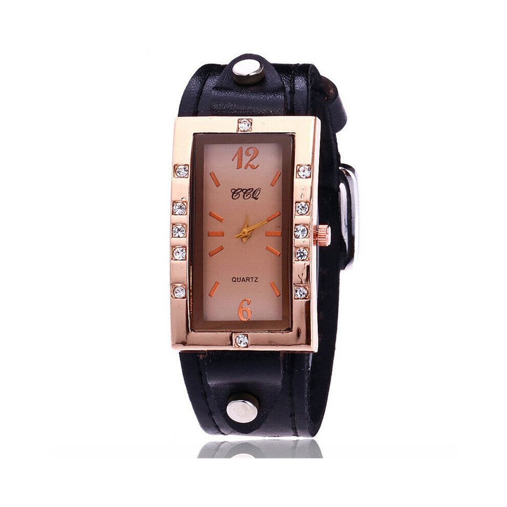 Square Woman Watch Creative Rose Small Dial Diamond Watches for Women Stylish Ladies Leather Quartz Clock reloj muje