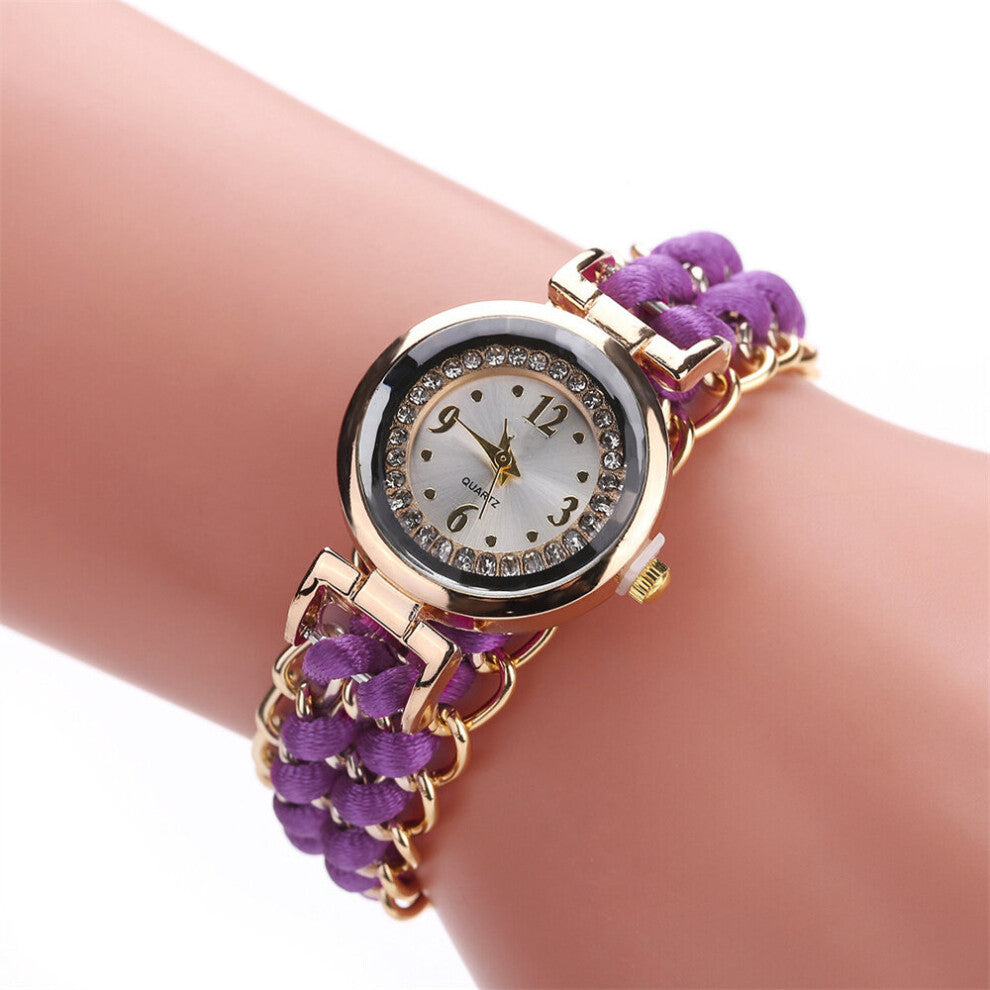Women's Quartz Watch with Alloy Braided Cord for Girls' Gift Business Matching Accessories NOV99