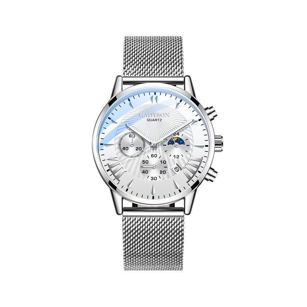 Silver Business Men Watch Casual Man Metal Wrist Watches Ultra Light Stainless Steel Strap relogio masculino