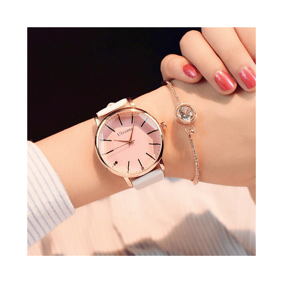 Polygonal Dial Women Watches Dress Quartz Watch Ulzzang Ladies Leather Wristwatch