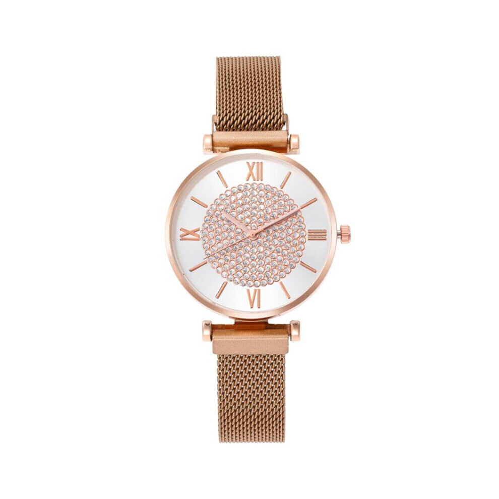 Women Watches Square Dial Ladies Dress Quartz Watch Bracelet Set Green Dial Rose Mesh Women Watches