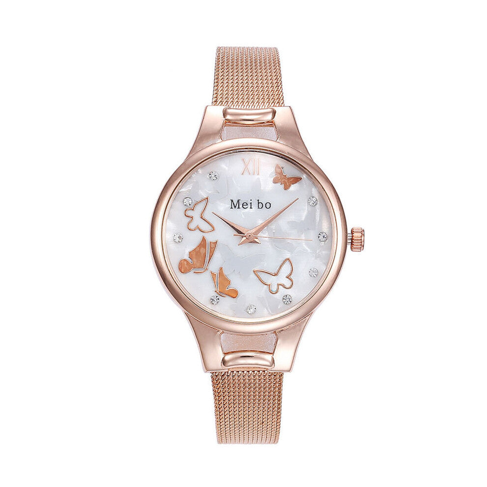 Watch for Women Stainless Steel Butterfly Ladies Watches Women Quartz Diamond Bracelet Wrist Watch Women
