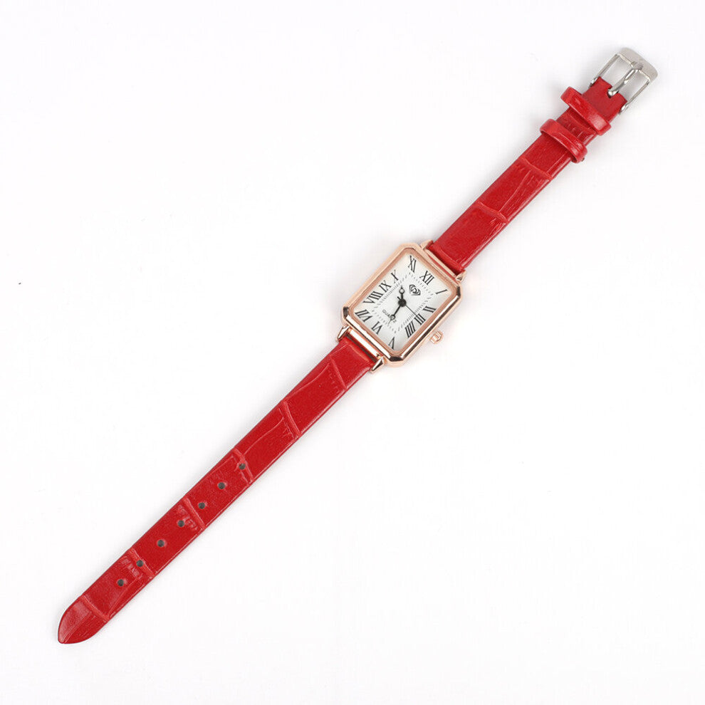 Leather Red Women Wrist Watches for Ladies Wristwatches Female Clock Top Minimalist