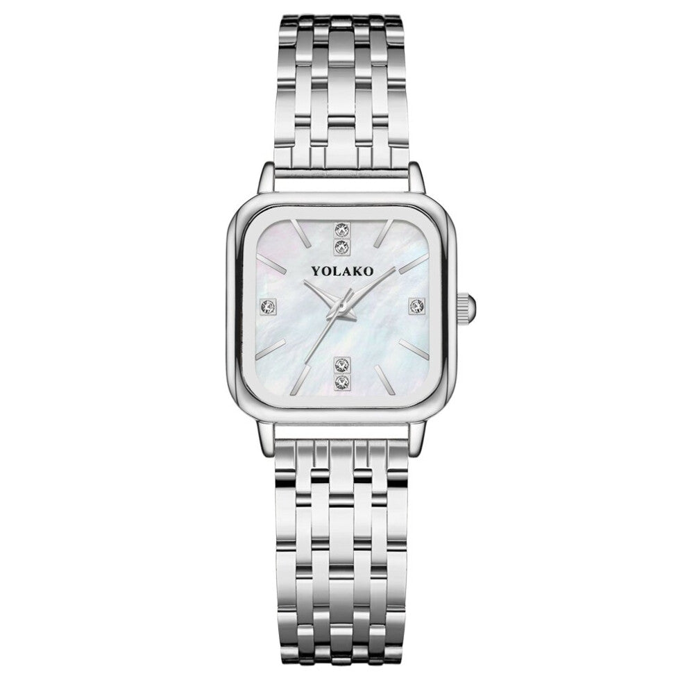 Square Women Watches Rhinestone Scale Wristwatch Lady Clocks Relogio Feminino Stainless Steel Strip Watch Women Gift