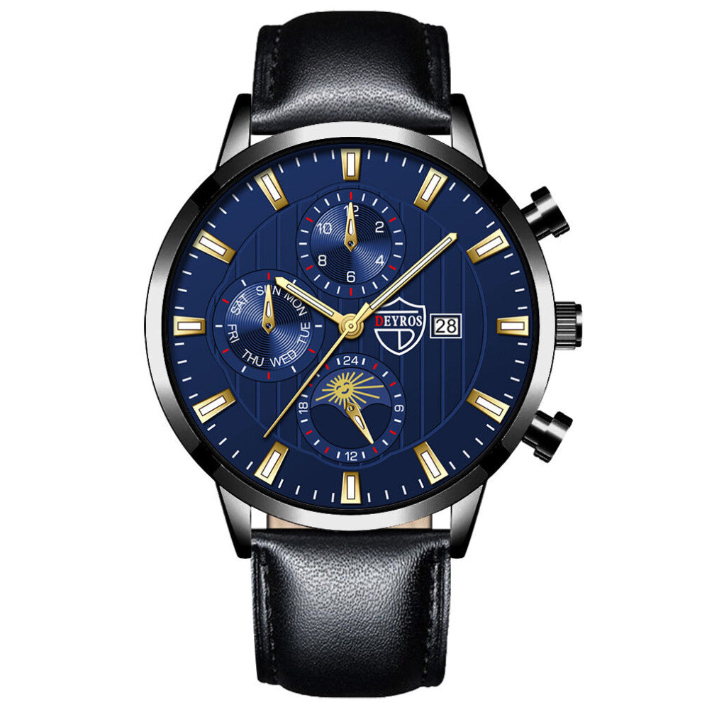 Explosions Leather Men's Watches Men's Leisure Business Luminous Calendar Shi Ying Watches