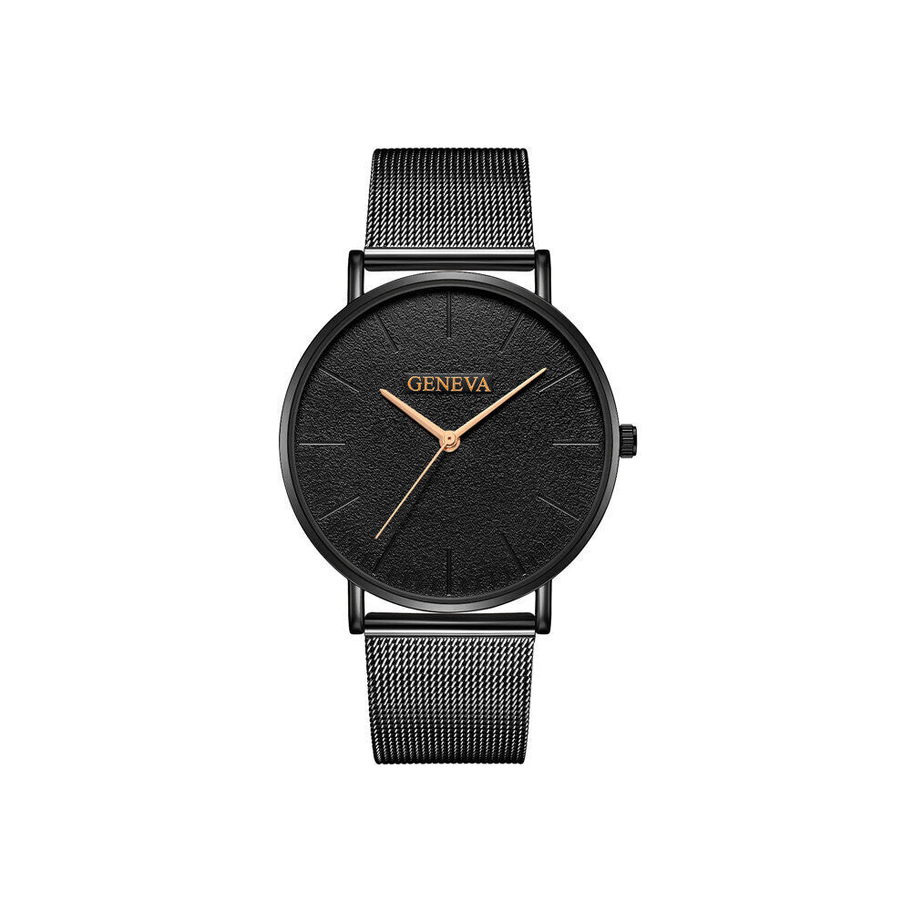 Hot Ultra-thin Women's Watch Men's Watch Saat Rose Mesh Stainless Steel Women's Watches Female Male Clock