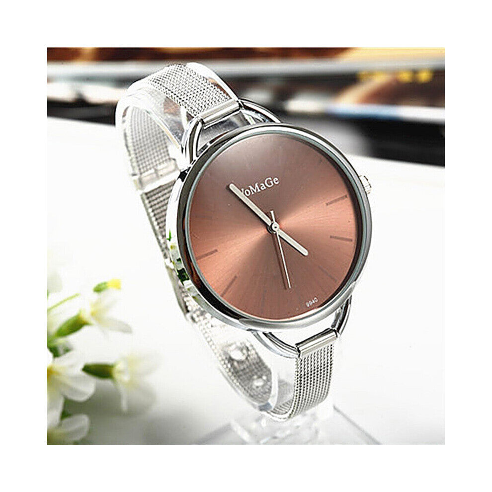 Ladies Wrist Watch Women Clocks Silver Mesh Band Womens Watches Clock bayan kol saati relogio feminino