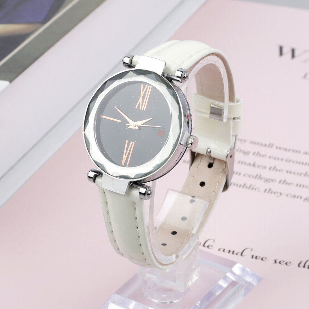 Women Watches Bracelet Romantic Starry Sky Quartz Watch Leather Strap Belt Diamond Ladies Clock Dress