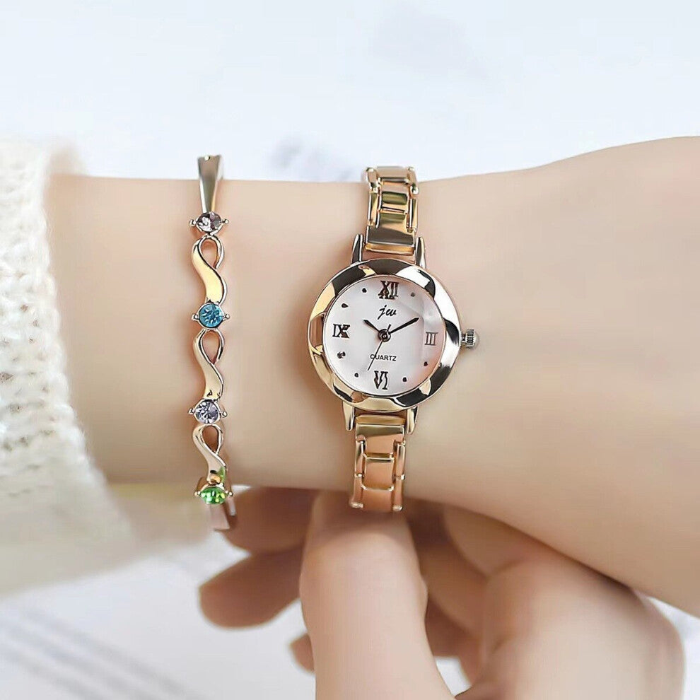 Top Women Watches Stainless steel Ladies Quartz Watch Bracelet Green Dial Rose Women Watches