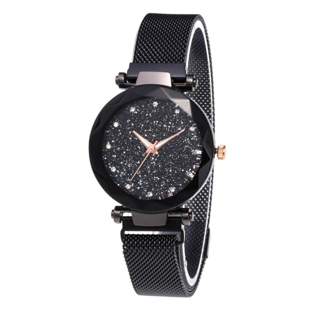 Selling Women Mesh Magnetic Buckle Starry Sky Watch Casual Mesh Bracelet Quartz Watches Magnetic Stainless Watch