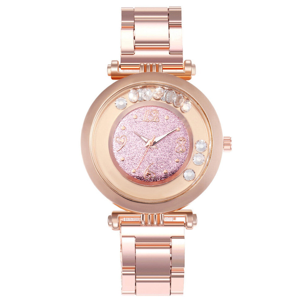 Watch Casual Flowing Diamonds Women Watches Stainless Steel Quartz Clocks Clock Wristwatches
