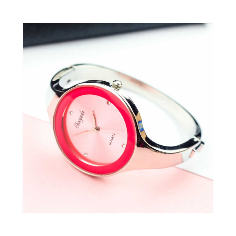 Women Cuff Watch Casual Round Lady Women Bracelet Girls Watches Watch Stainless Steel Quartz Wrist Watch