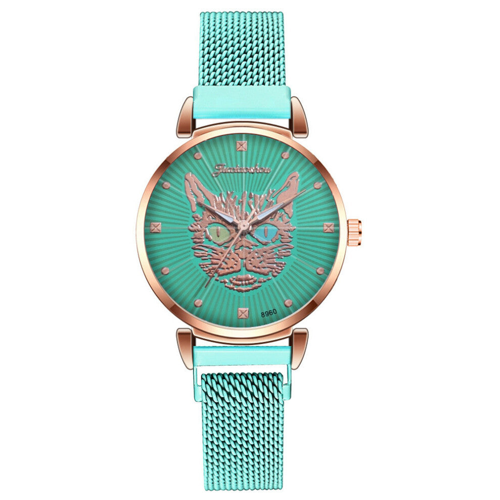 Watch Women Dress Clock Animal Pattern Dial Stainless steel Magnet Buckle Quartz Wristwatches Ladies watches