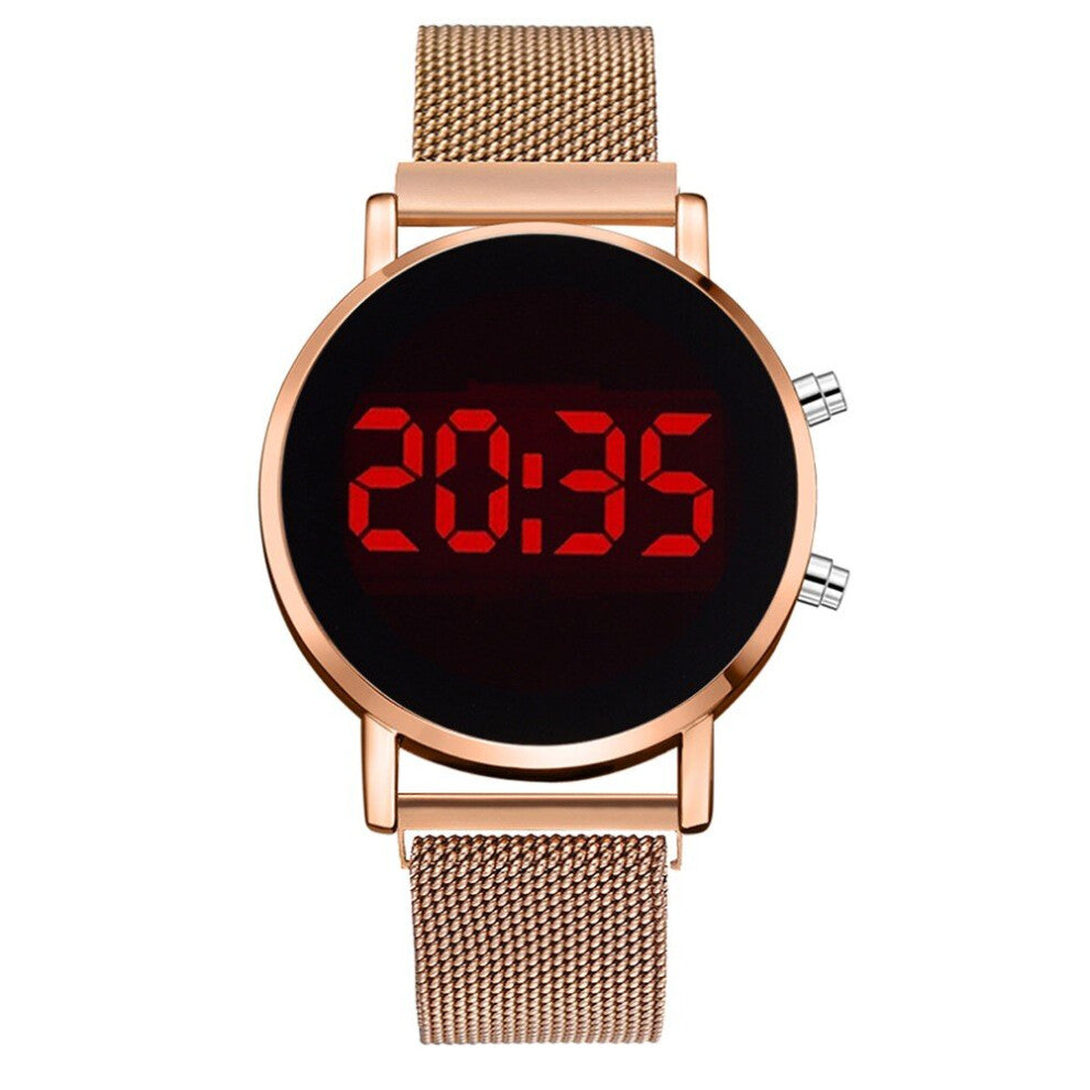 Digital Electronic Watches Women Rose Steel Strap Led Wristwatch Female Digital Clock Watch Relogio Feminino