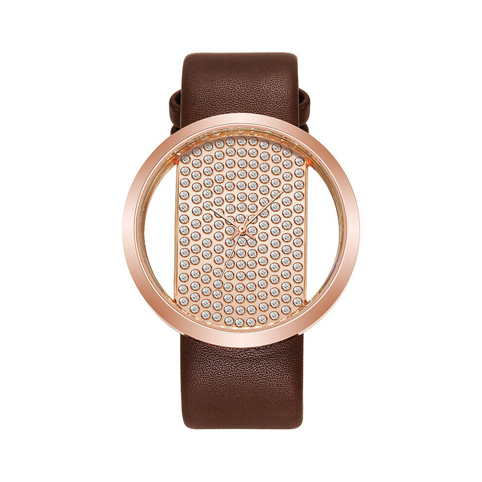Top Lover Watch Popularity Women's Wristwatch Diamond Leather Quartz Watches Gift Female Offers Clock