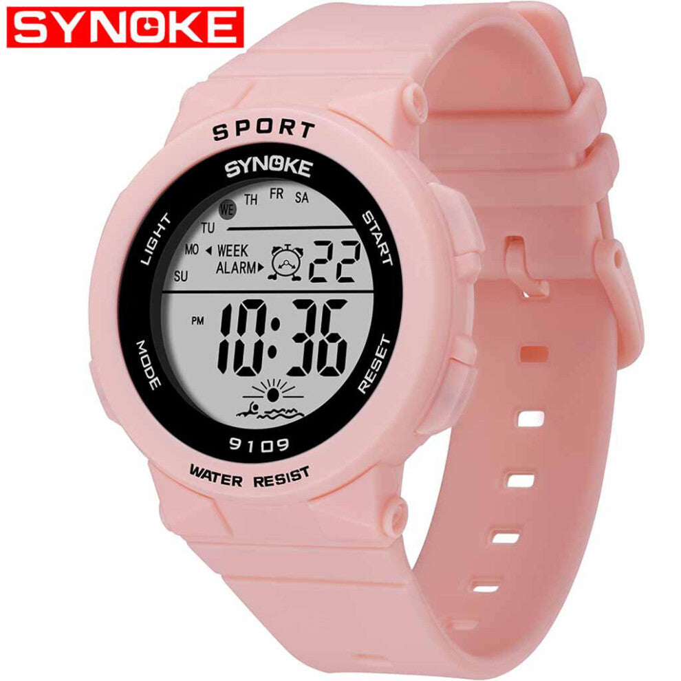 Watch for Boys Student Colorful Luminous Function Cherry Powder Electronic Watch Boys Fitness Watches Ages 11-15
