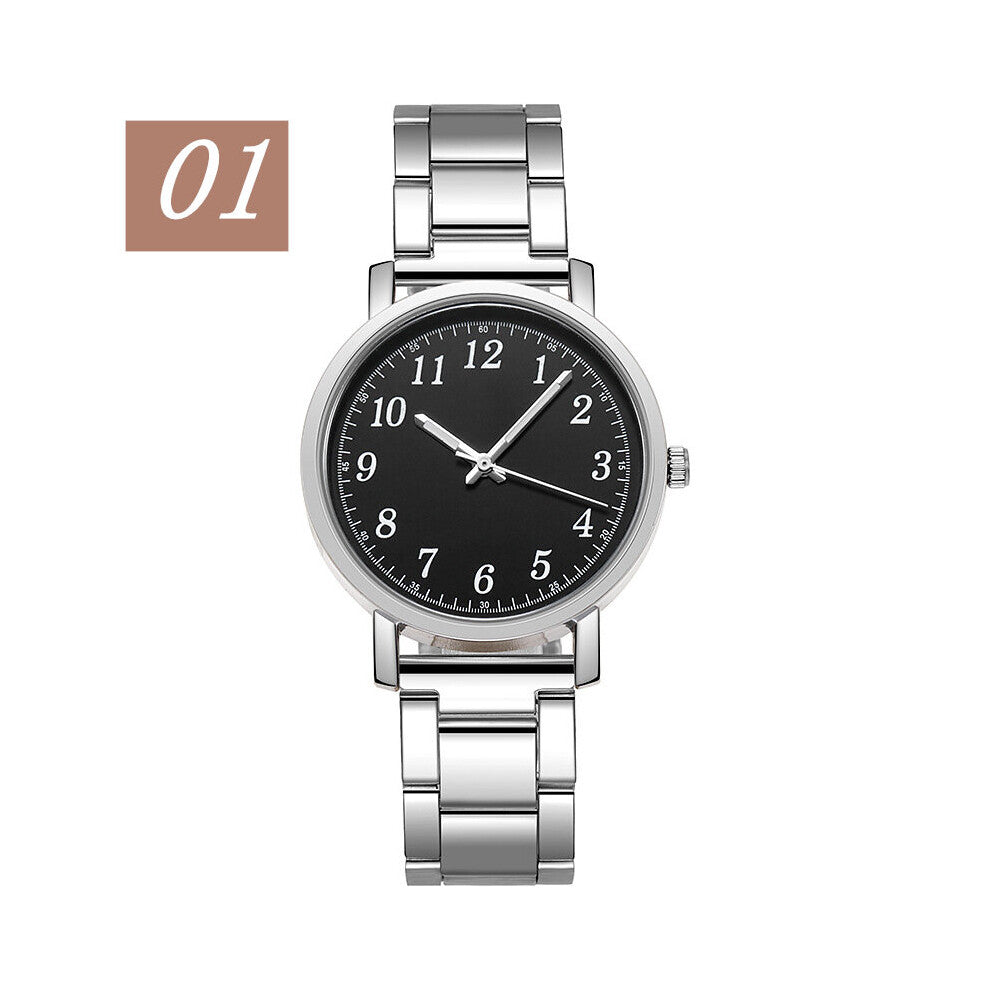 Watch Femme Round Couple Stainless Steel Strap Wrist Watches Christmas