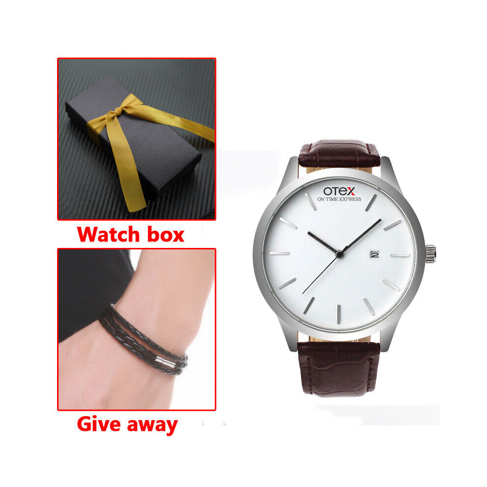 Leather Strap Men's Watches Quartz Waterproof Casual Sports Male Erkek Kol Saati Calendar Clock Relogio Masculino