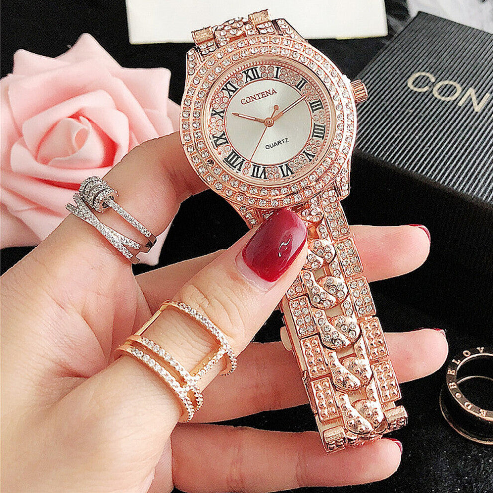 Female Relogio Feminino Diamond Women Watches Silver Watch Ladies Wrist Watches Rhinestone Women's Bracelet Watches