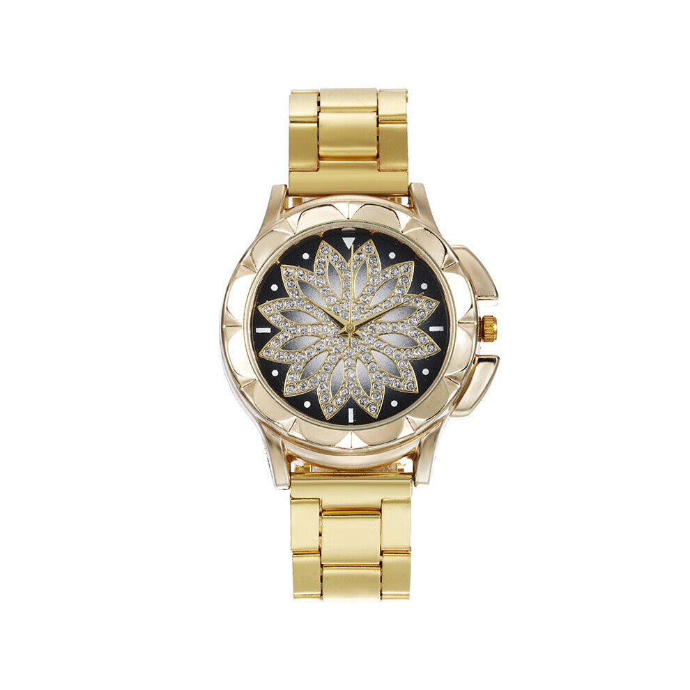 High Women Wrist Watch Stainless Steel Rhinestone Gypsophila Ladies Business Watches