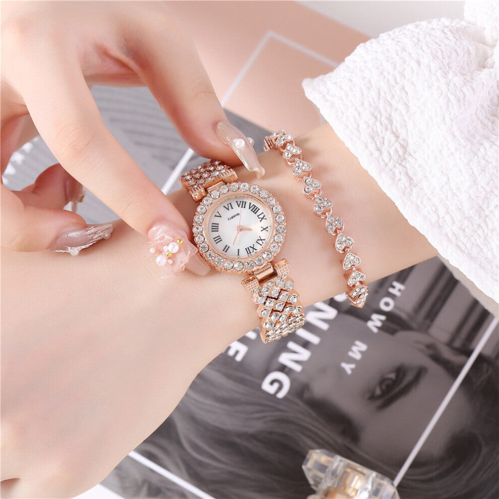 Hot Rhinestone Women Watches Relogio Feminino 2 pcs Watch and Bracelet Quartz High Wristwatch