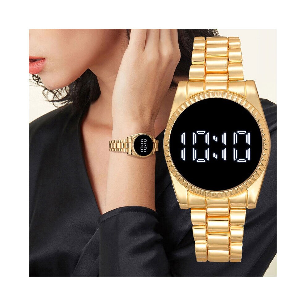 Hot LED Digital Watch Men's and Women's Watches Touch Screen Ladies Diamond-studded Stainless Steel Watch