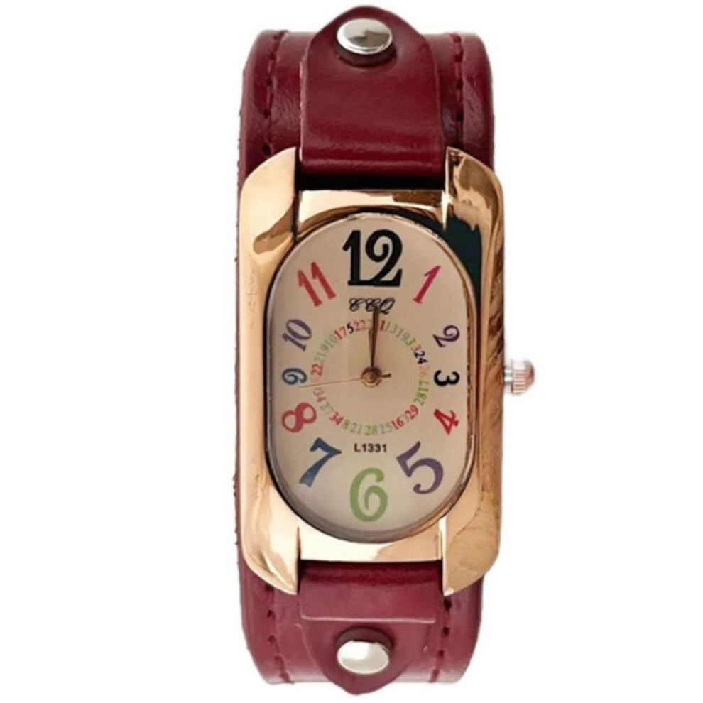 Watch Women Casual Leather Belt Watches LadiesSmall Dial Hippie Style Quartz Clock Wristwatches Christmas