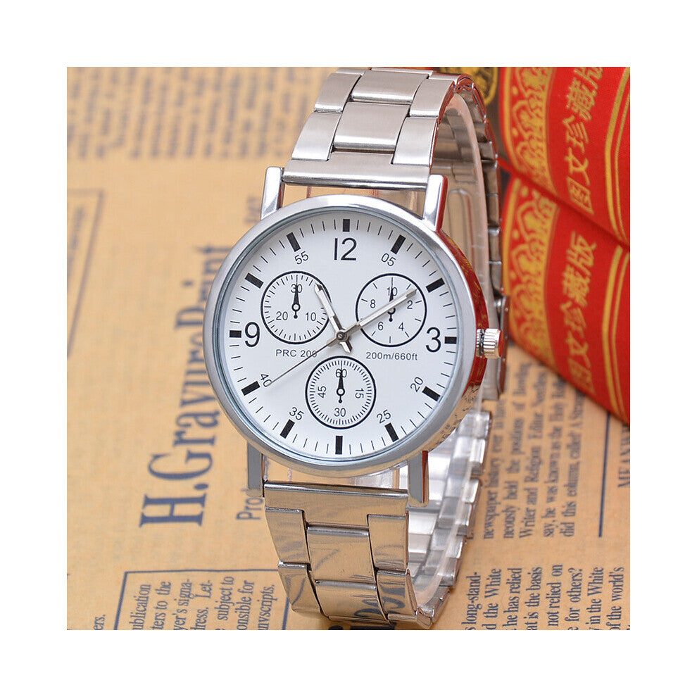 Jewelry Three Eyes Steel Band Quartz Wrist Watches for Men