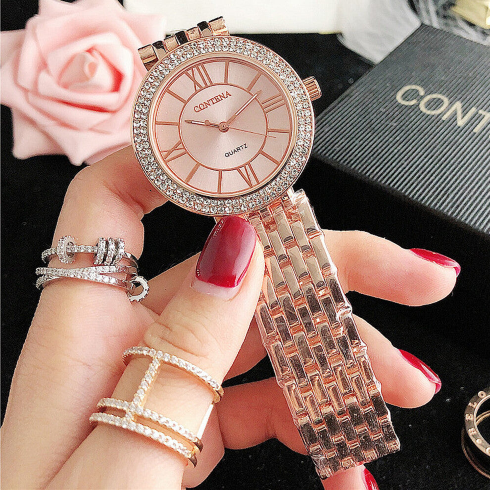 Silver Ladies Wrist Watches Dress Watch Women Crystal Diamond Watches Stainless Steel Silver Clock Women Montre Femme