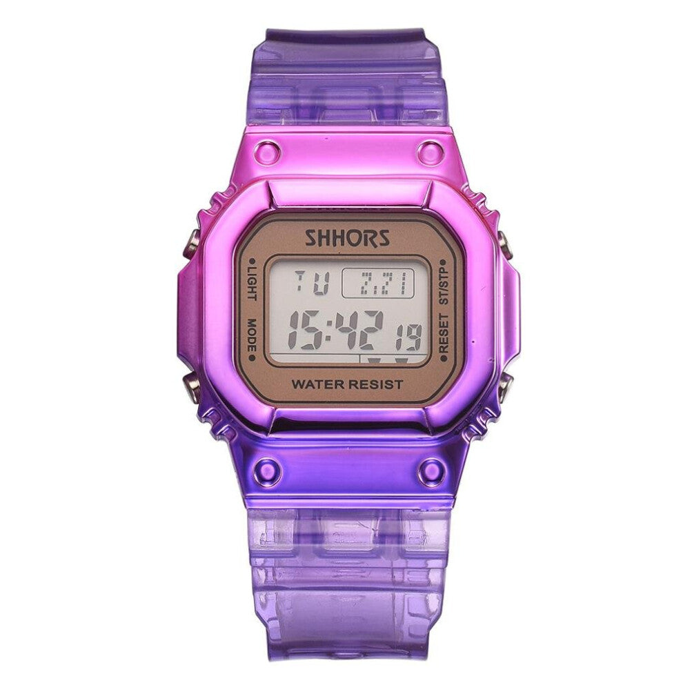 Women Led Digital Watches Creative Gradient Watch Ladies Casual Plastic Watches Multifunction electronic Wristwatches