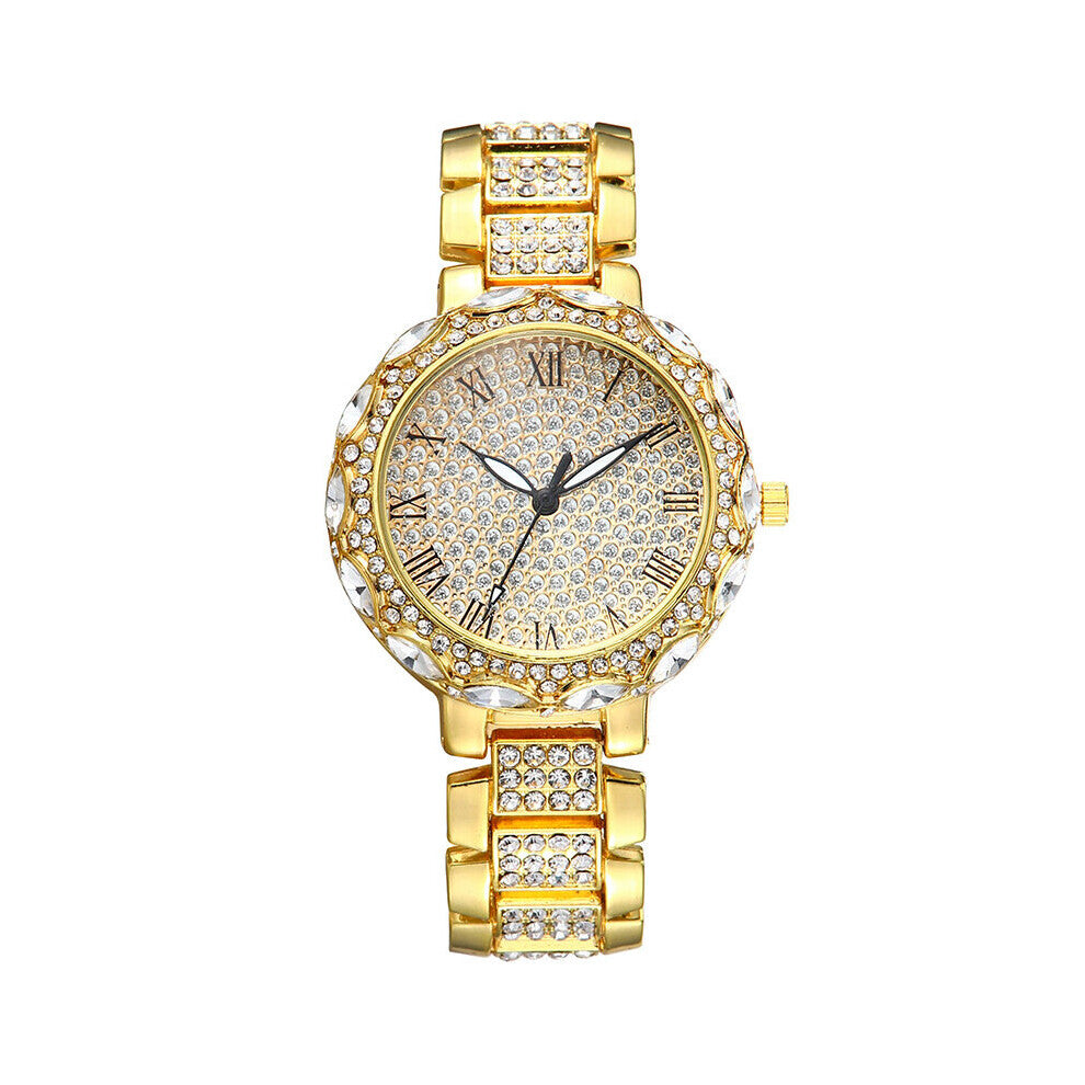 Full Diamond Golden Steel Watches Women Dress Watch Analog Female Casual Wristwach Relogio Feminino Clock