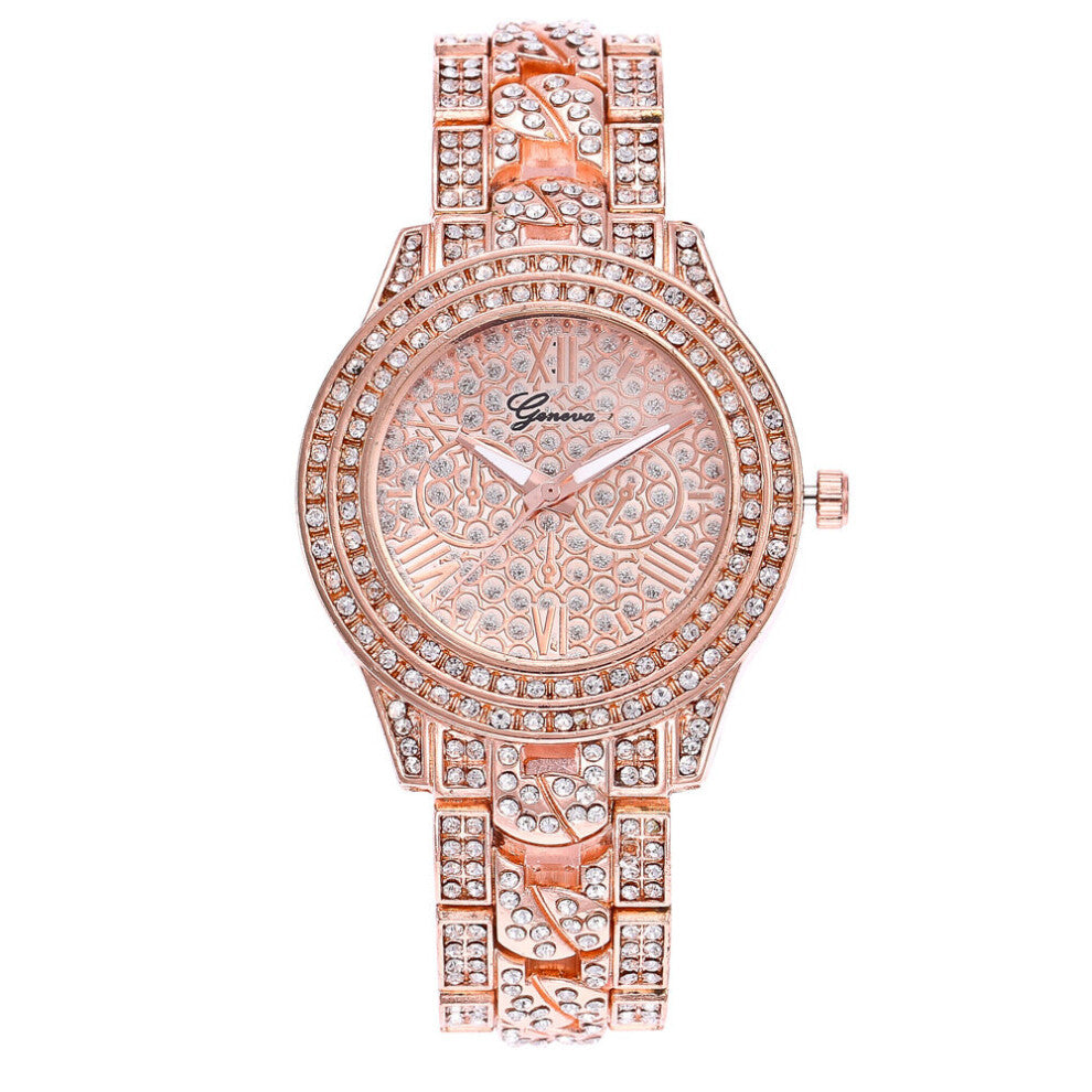 lced Out Watches for Women Watch Casual Female Rome Full Rhinestone Steel Wristwatches Relogio Masculino