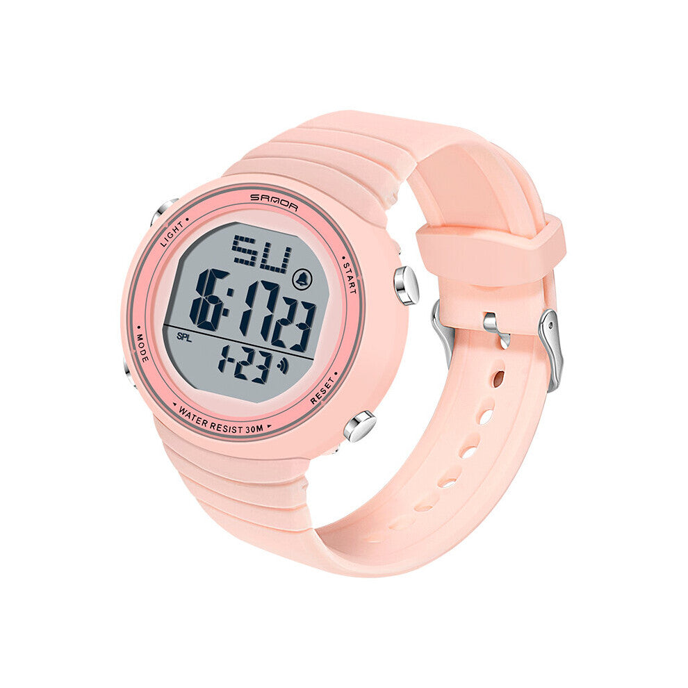 Sanda Women Digital Led Sports Watch Multifunctional Waterproof Ladies Pink Wrist-watch Fit Girl Holiday Gift Watches