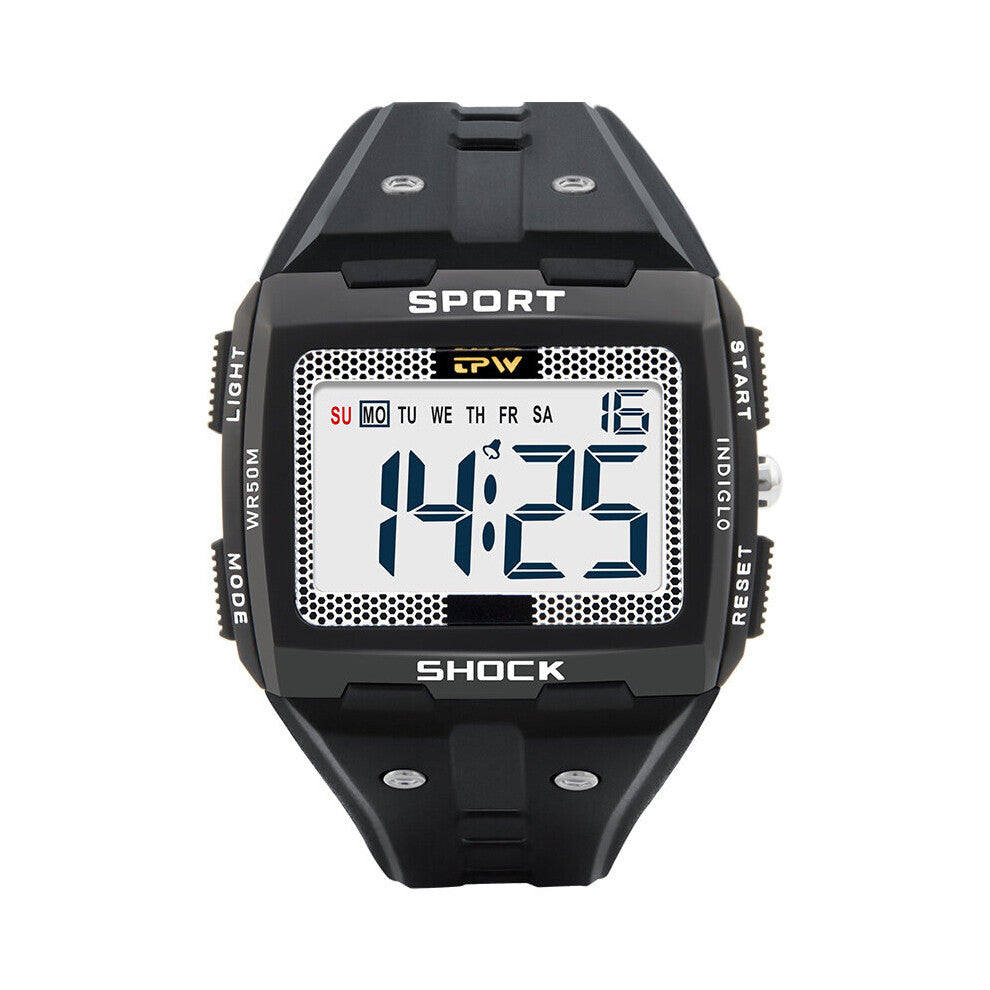 Men Sports Watch Digital Led Multifunction Alarm Chronograph 5ATM Waterproof Backlight Square Men Watches Relogio Masculino