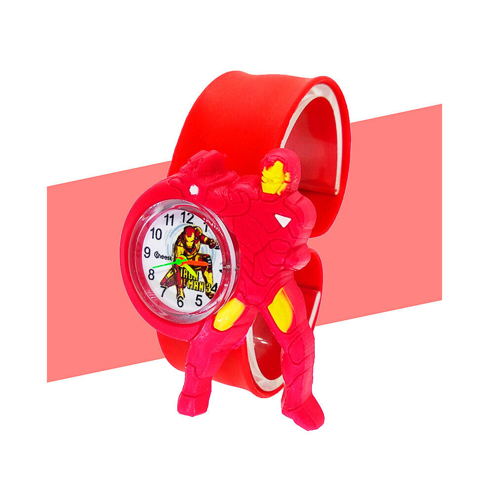 1-15 Years Old Children Learn To See Time Watch Baby Toys Slap Wrist Bend Cartoon Hero Character Kids Watches for Boy Girl Gift