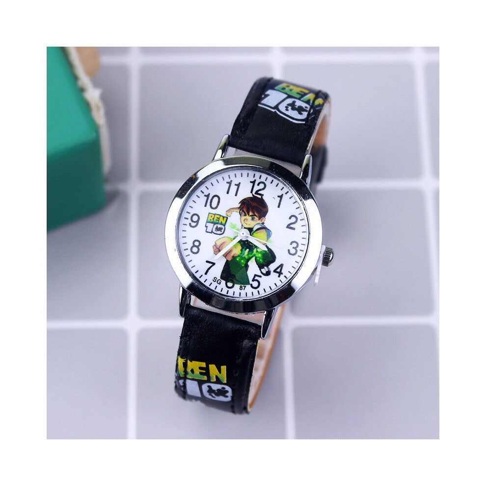 Cartoon Children Watches Boys Leather Strap Wristwatch Quartz Kids Watch relogio infantil Montre Enfant