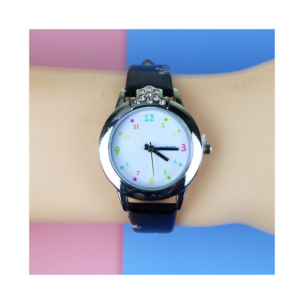 Girls Watches Kids Leather Strap Children's Cartoon Wristwatches for Boys Reloj Infantil