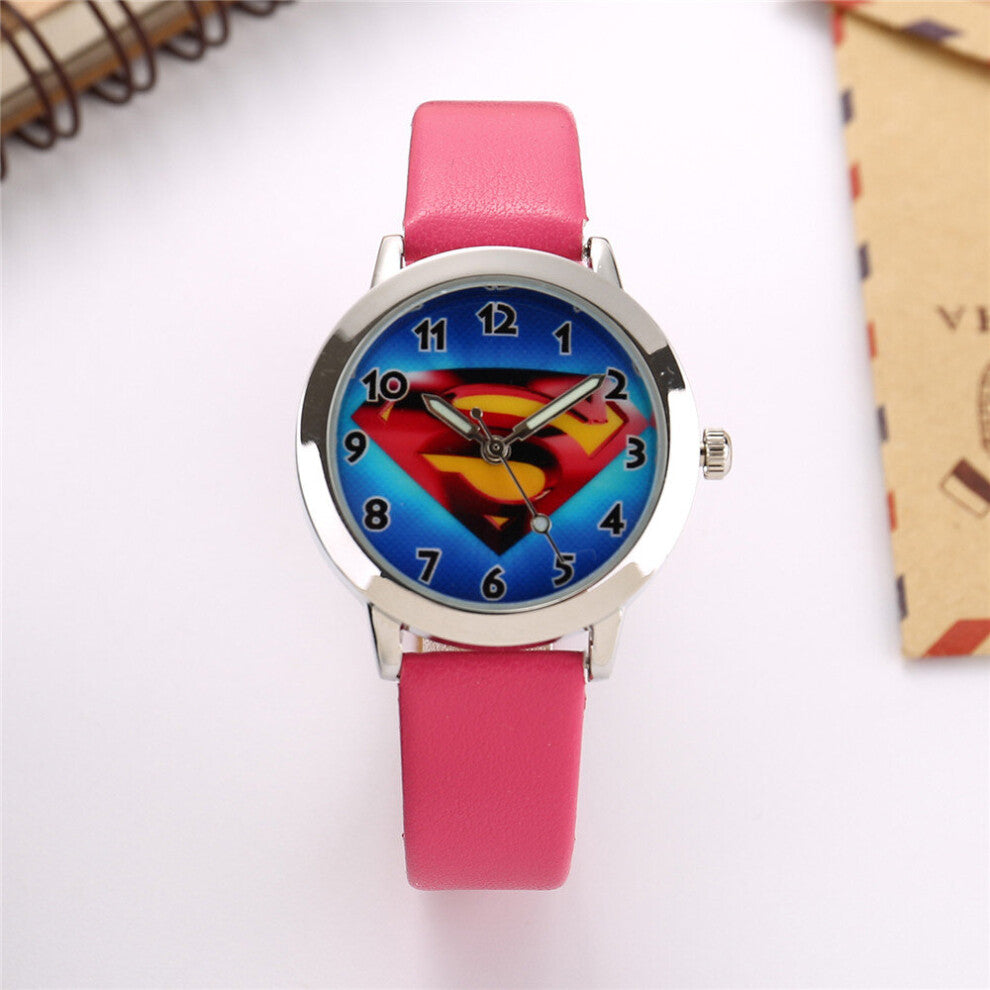 Style Kids Watch Diamonds Pattern Leather Creative Girls Boys Quartz Wristwatch Pink Electronic Watches Hot Relogio Infantil