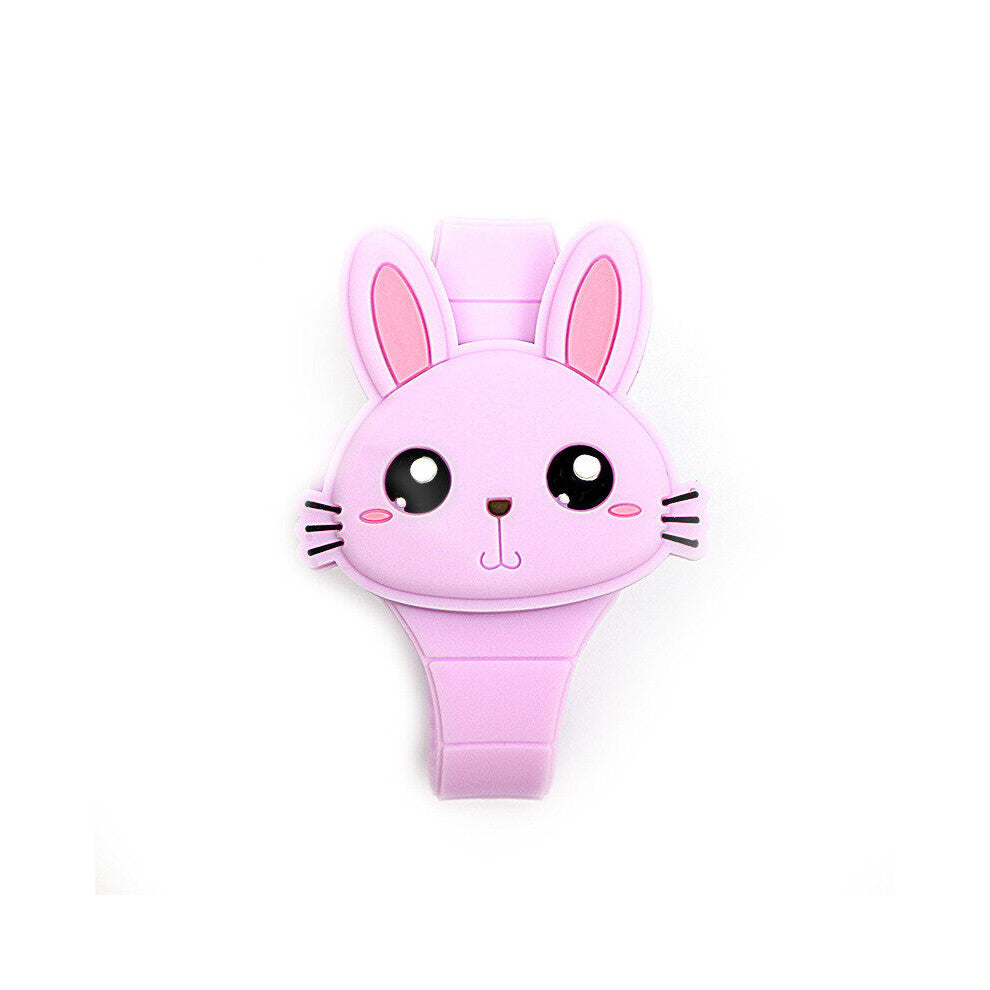 Rabbit Cartoon Kids Watches for Girls Flip Cover Electronic Children Watch Women Student Girls Clock Reloj Infantil Saati