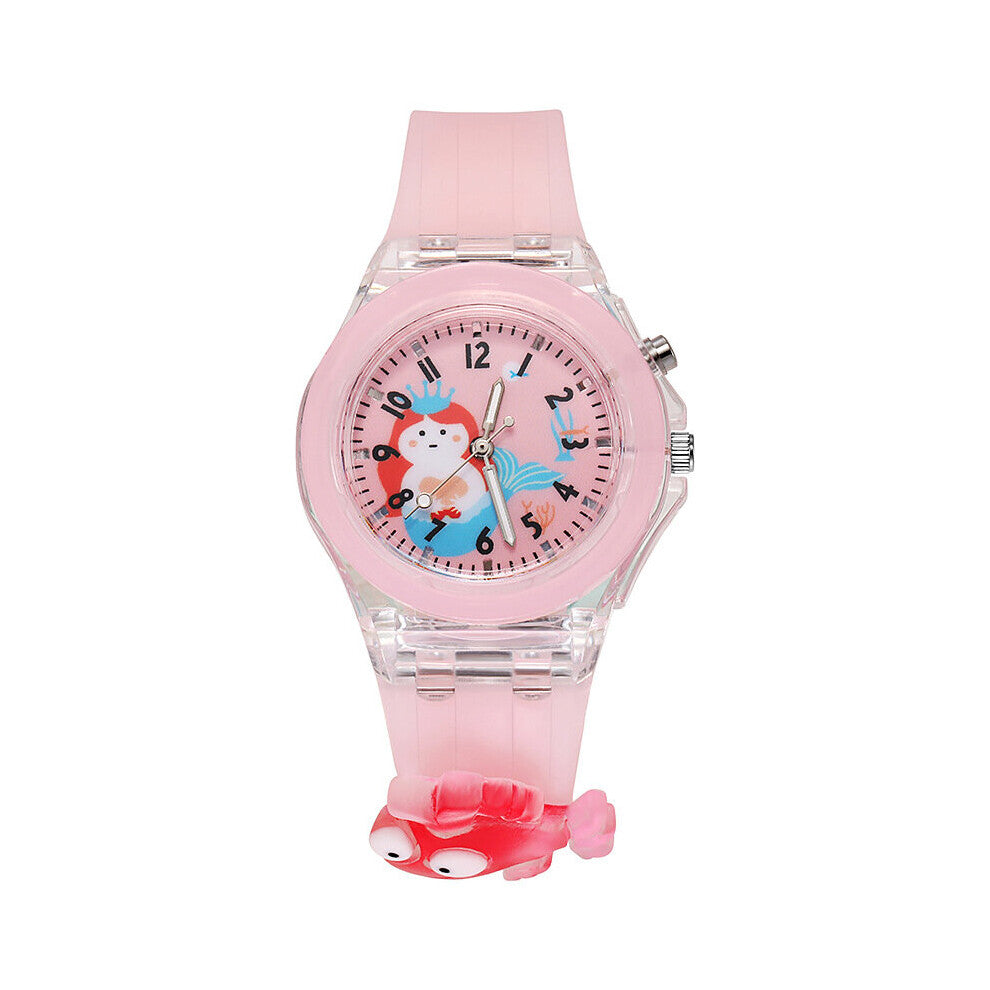 Kids' Watches Colorful Luminous Wristwatches Student Girls Quartz Clock Flash Cartoon Rabbit Gift Relogio Infantil